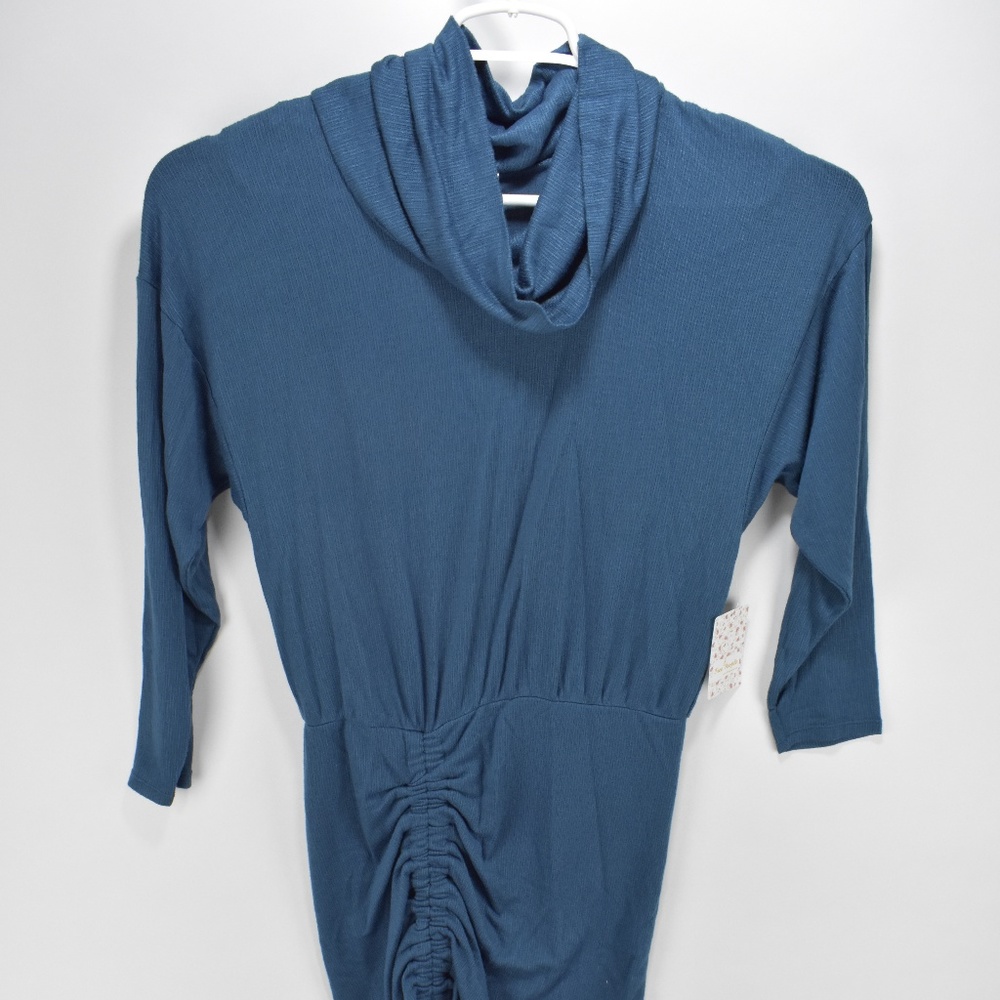 Free People Mini Dress Dark Green Cowl Neck Casual